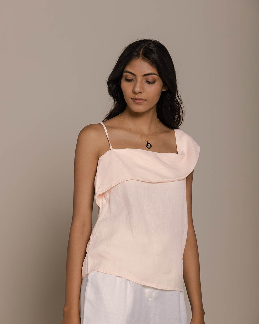 The Wandering Wave Top - Ice Pink by Reistor with Casual Wear, Hemp, Hemp by Reistor, Natural, Office Wear, Pink, Solids, T-Shirts, Tops, Womenswear at Kamakhyaa for sustainable fashion