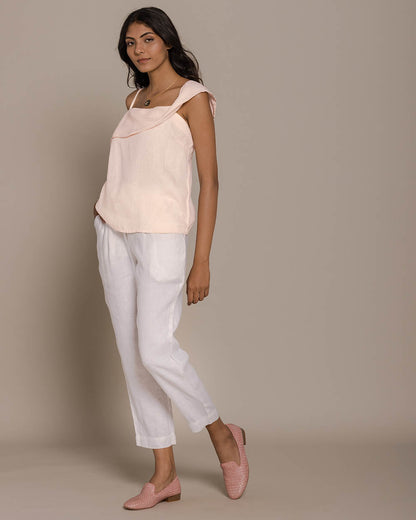 The Wandering Wave Top - Ice Pink by Reistor with Casual Wear, Hemp, Hemp by Reistor, Natural, Office Wear, Pink, Solids, T-Shirts, Tops, Womenswear at Kamakhyaa for sustainable fashion