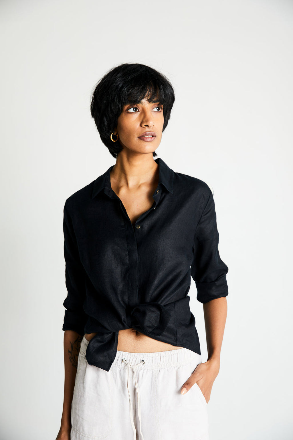 The Weekday Shirt by Reistor with Black, Casual Wear, Hemp, Hemp Noir by Reistor, Natural, Regular Fit, Shirts, Solids, Tops, Womenswear at Kamakhyaa for sustainable fashion