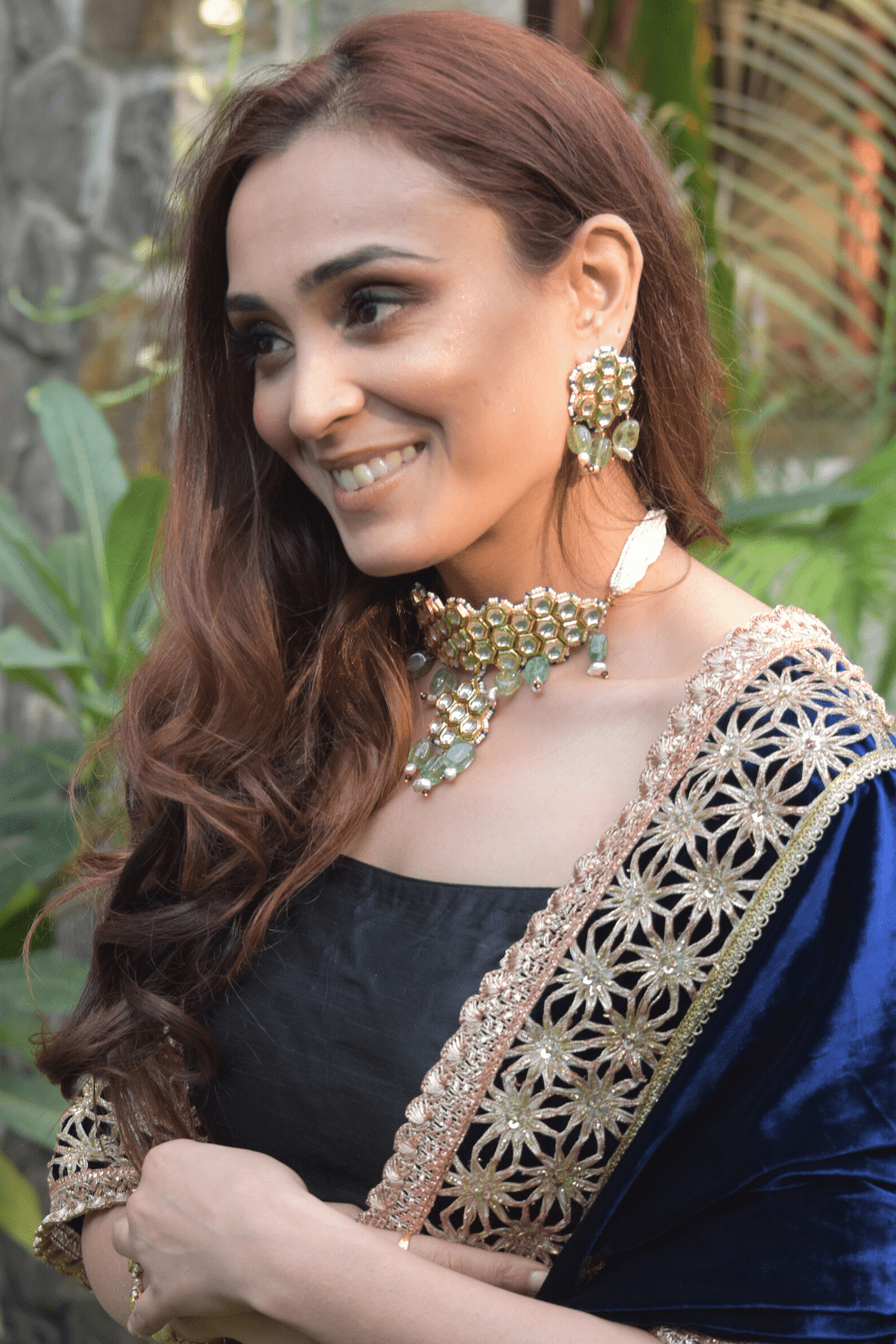 Green Choker Set Tumble Polki by House Of Heer with Alloy Metal, Festive Jewellery, Festive Wear, Free Size, Green, jewelry, Jewelry Sets, July Sale, July Sale 2023, Multicolor, Natural, Necklaces, Pearl, Polkis, Solids at Kamakhyaa for sustainable fashion