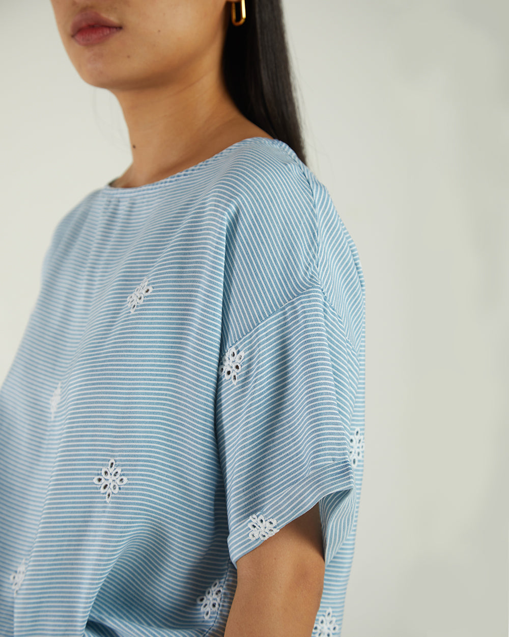 Twist and Sway Crop Top by Reistor with A Summer Situation by Reistor, Bemberg, Blue, Casual Wear, Crop Tops, Natural, Solids, Tencel, Tops, Womenswear at Kamakhyaa for sustainable fashion