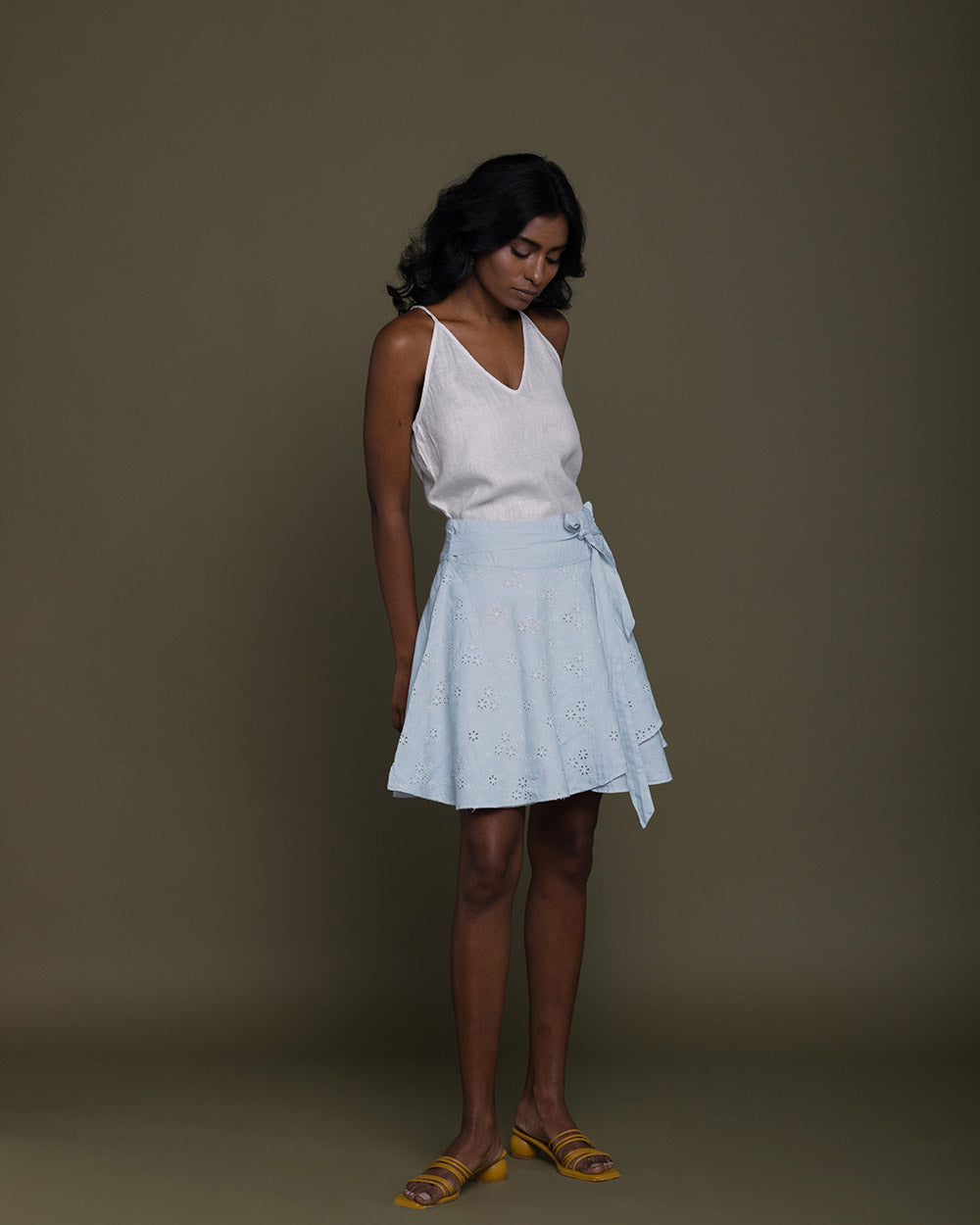 Sand In My Toes Skirt - Summer Blue by Reistor with Blue, Casual Wear, Embroidered, Hemp, Hemp by Reistor, Natural, Skirts, Womenswear at Kamakhyaa for sustainable fashion