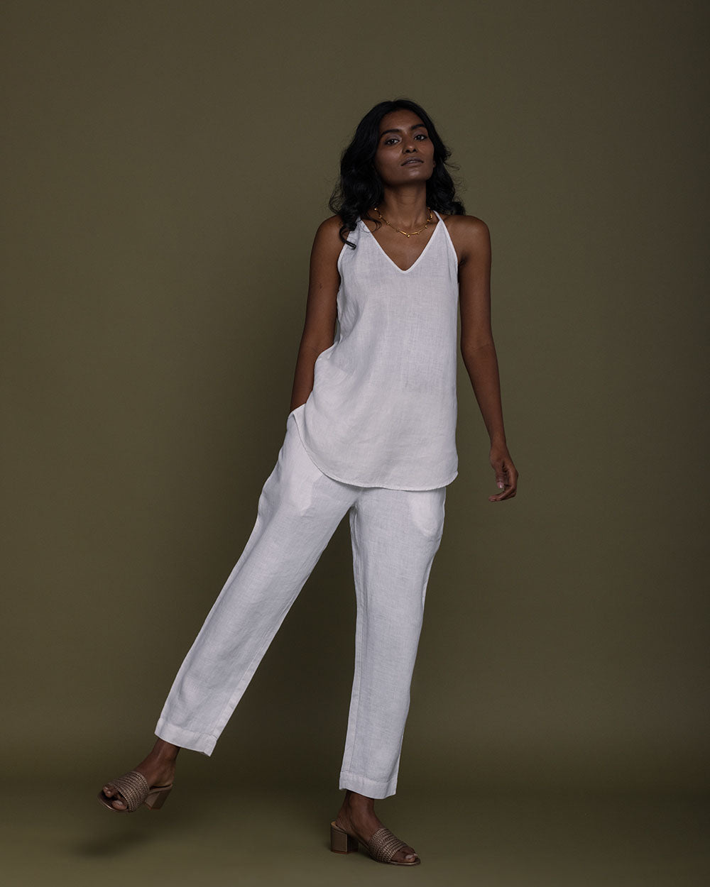 Blankets On The Beach Pants - Coconut White by Reistor with Fitted At Waist, Hemp, Hemp by Reistor, Natural, Office Wear, Pants, Solids, White, Womenswear at Kamakhyaa for sustainable fashion