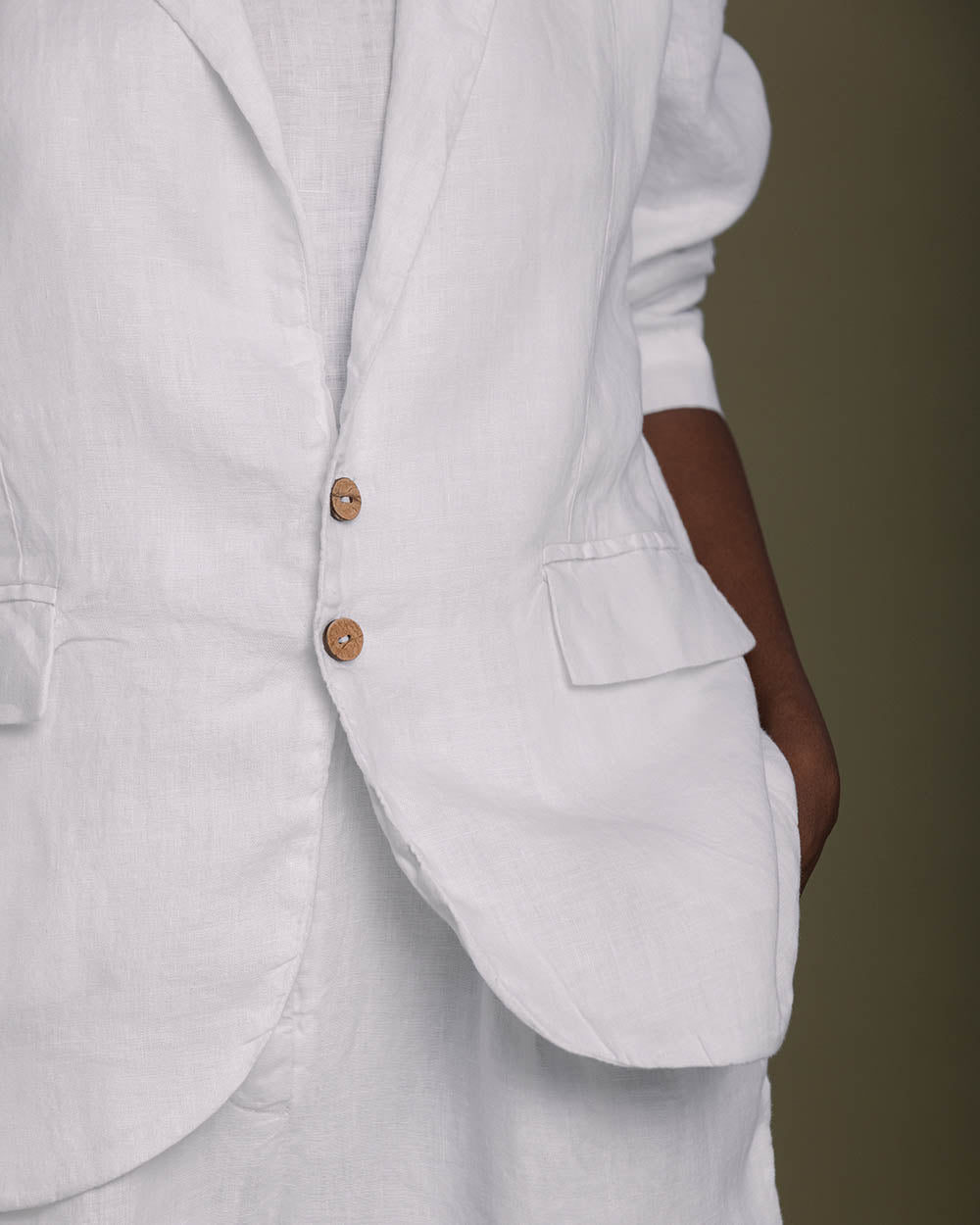 The She’S Everything Blazer - Coconut White Overlays Blazers, Hemp, Natural, Office Wear, Solids, Reistor Kamakhyaa