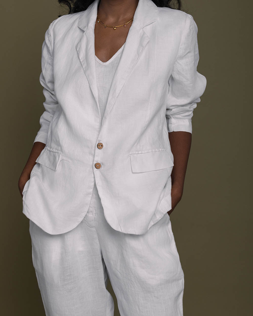 The She’S Everything Blazer - Coconut White by Reistor with Blazers, Casual Wear, Hemp, Hemp by Reistor, Natural, Office Wear, Solids, White, Womenswear at Kamakhyaa for sustainable fashion