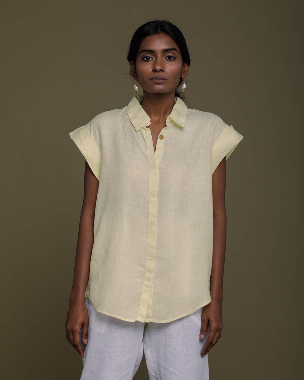 Chasing Daydreams Shirt - Butter Lemon by Reistor with Casual Wear, Hemp, Hemp by Reistor, Natural, Office Wear, Shirts, Solids, Tops, Womenswear, Yellow at Kamakhyaa for sustainable fashion