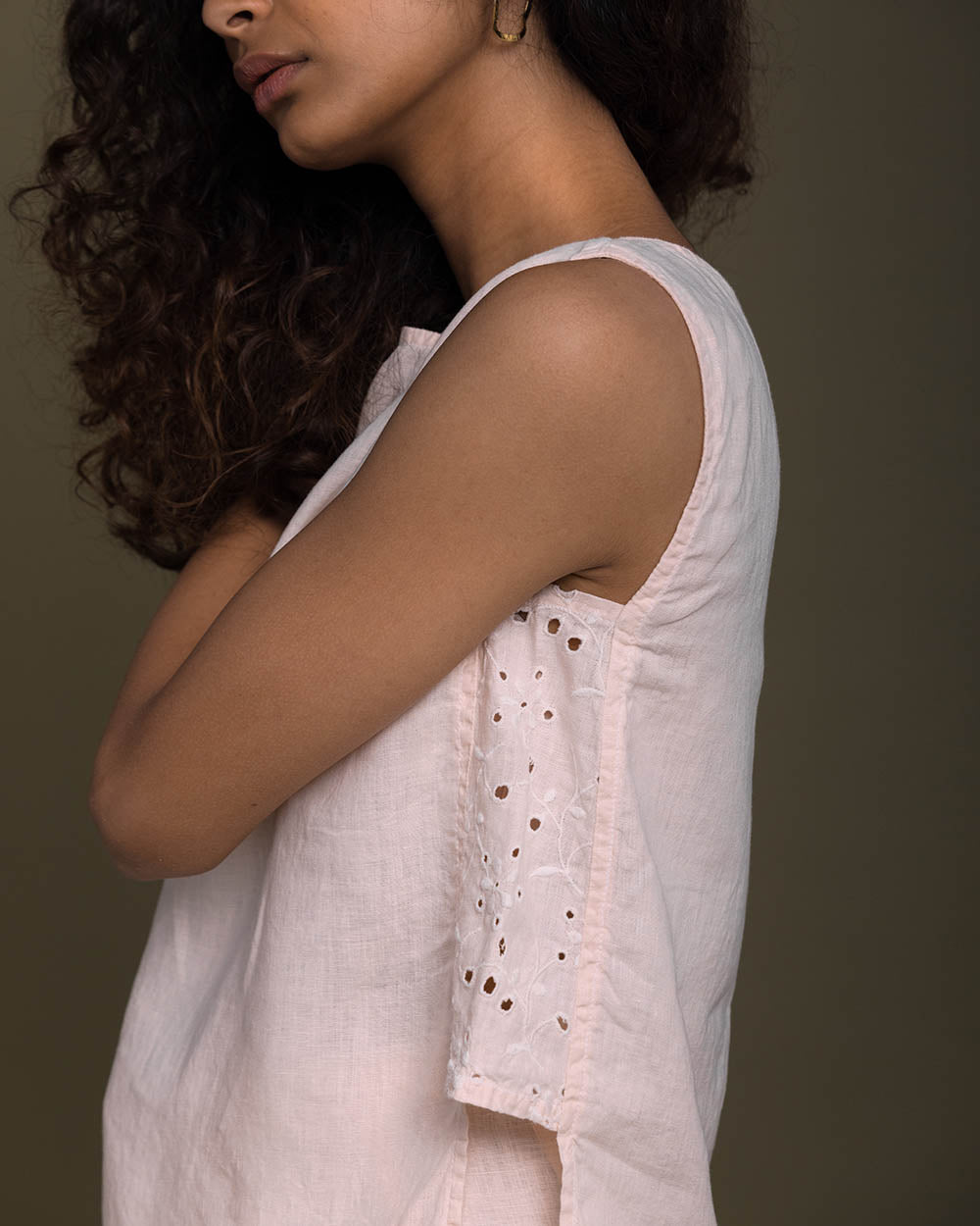 Desert Road Trip Top - Ice Pink by Reistor with Casual Wear, Embroidered, Hemp, Hemp by Reistor, Natural, Pink, Regular Fit, T-Shirts, Tops, Womenswear at Kamakhyaa for sustainable fashion