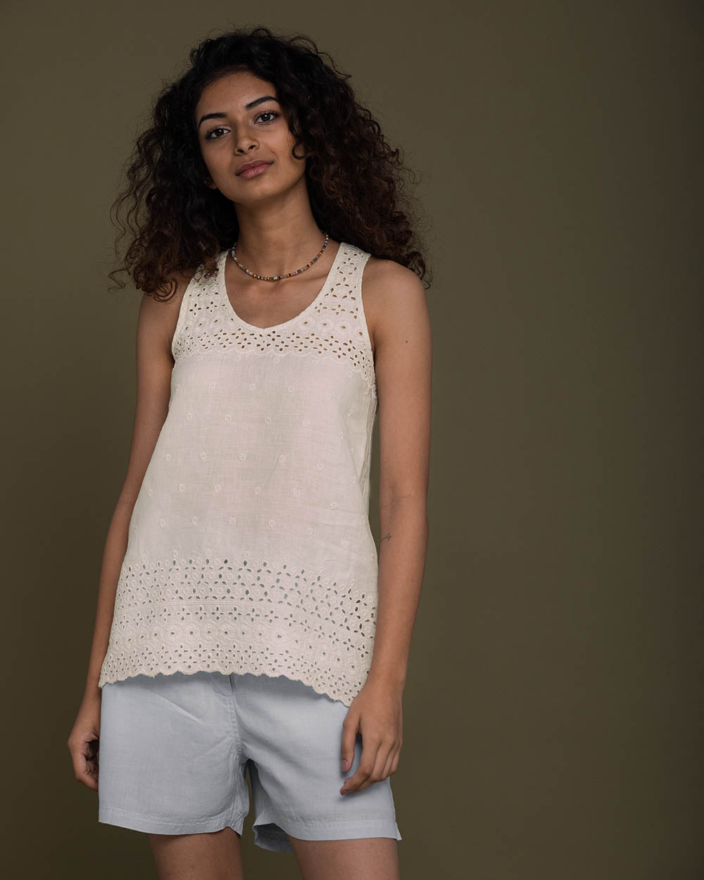 The Beach Shack Shirt - Shell Off White by Reistor with Casual Wear, Embroidered, Hemp, Hemp by Reistor, Natural, Tops, White, Womenswear at Kamakhyaa for sustainable fashion