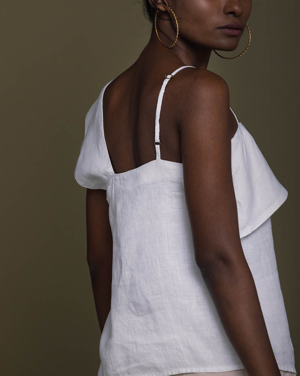The Wandering Wave Top - Coconut White by Reistor with Casual Wear, Hemp, Hemp by Reistor, Natural, Office Wear, Solids, Spaghettis, Tops, White, Womenswear at Kamakhyaa for sustainable fashion