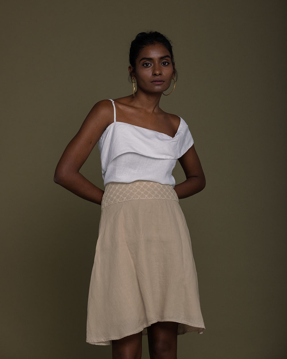 The Wandering Wave Top - Coconut White by Reistor with Casual Wear, Hemp, Hemp by Reistor, Natural, Office Wear, Solids, Spaghettis, Tops, White, Womenswear at Kamakhyaa for sustainable fashion