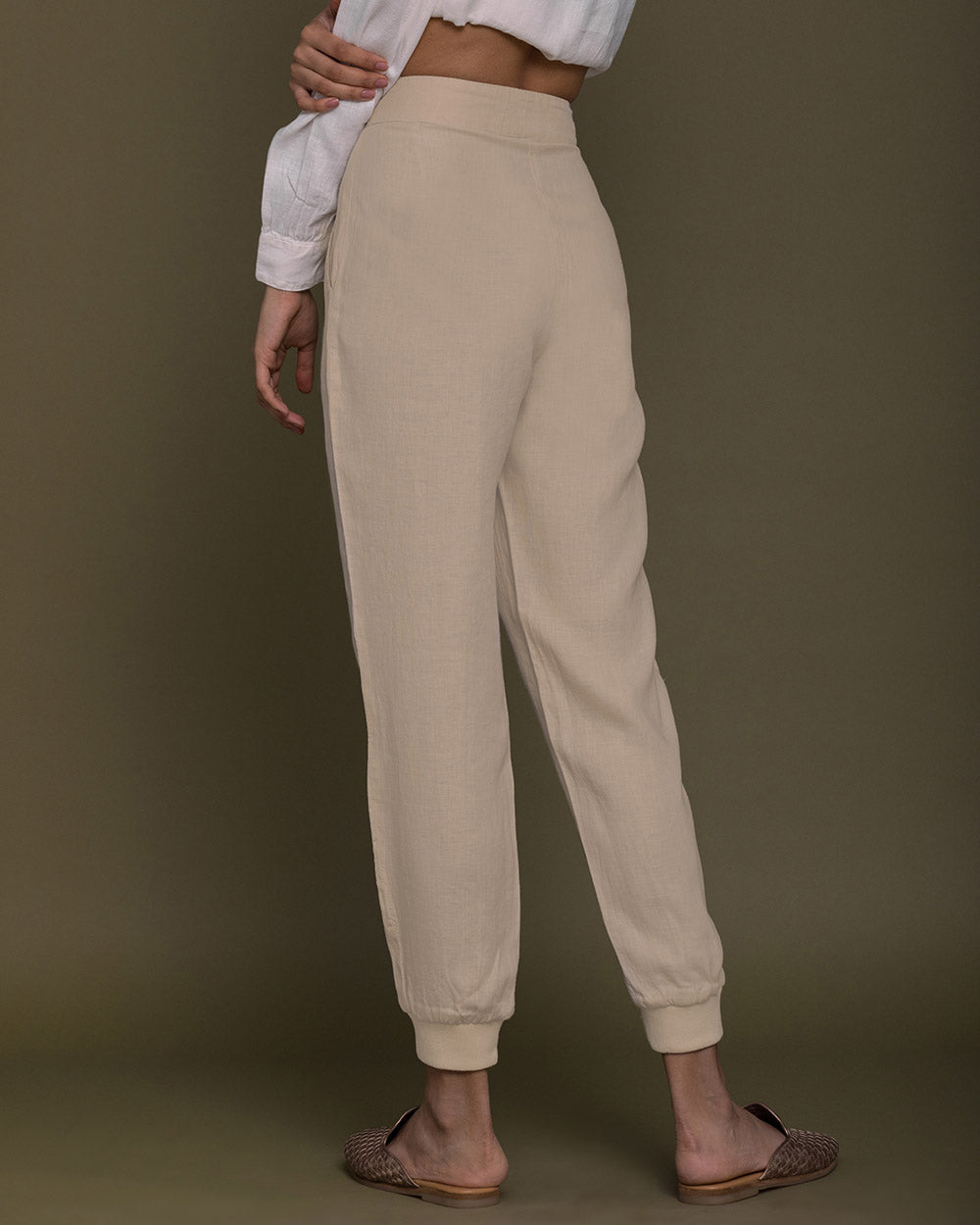 The Summer Sweats - Sand Beige by Reistor with Brown, Casual Wear, Hemp, Hemp by Reistor, Joggers, Natural, Office Wear, Solids, Womenswear at Kamakhyaa for sustainable fashion