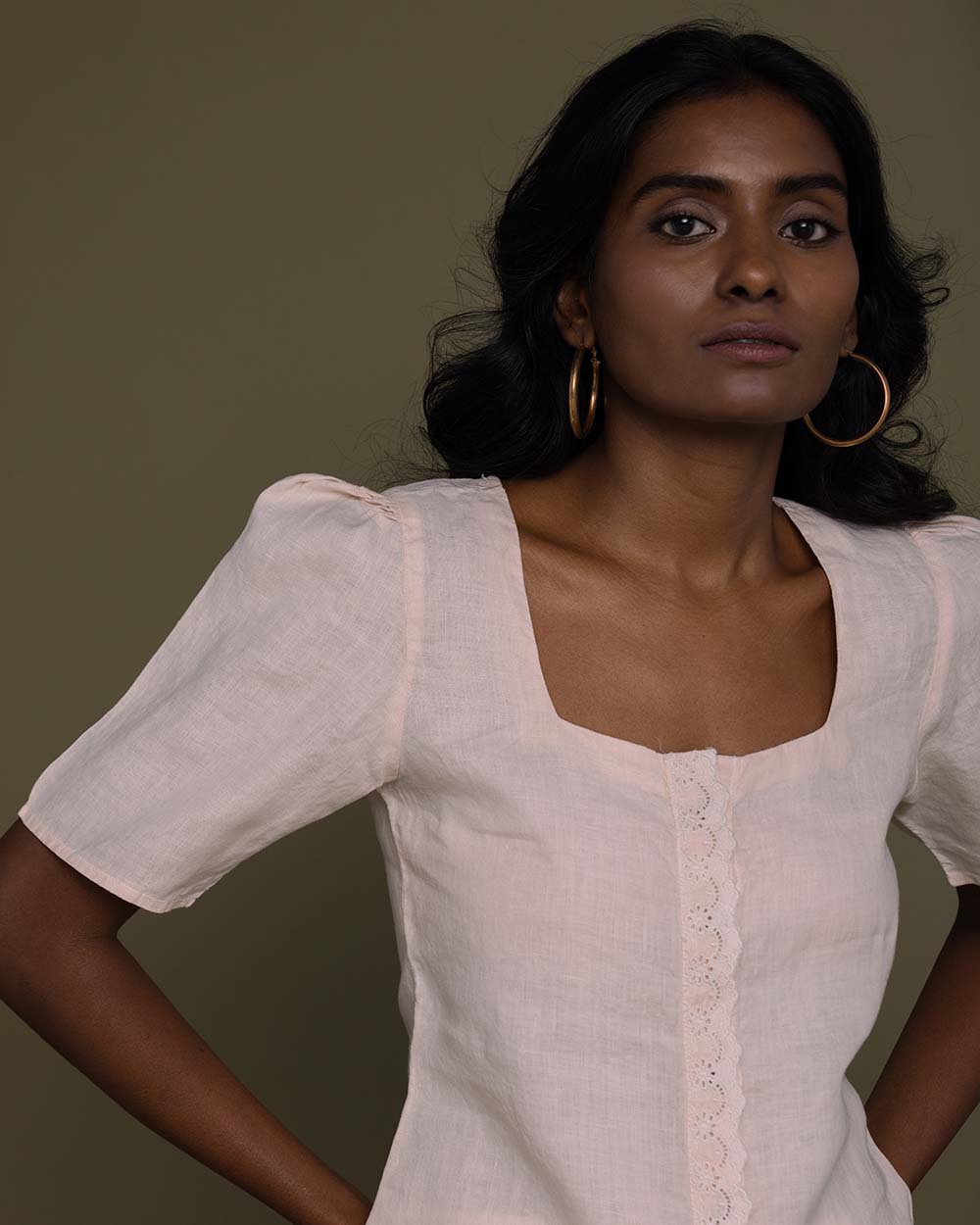 Cherry Chapstick Kisses Top - Ice Pink by Reistor with Hemp, Hemp by Reistor, Natural, Pink, Solids, Tops, Womenswear at Kamakhyaa for sustainable fashion