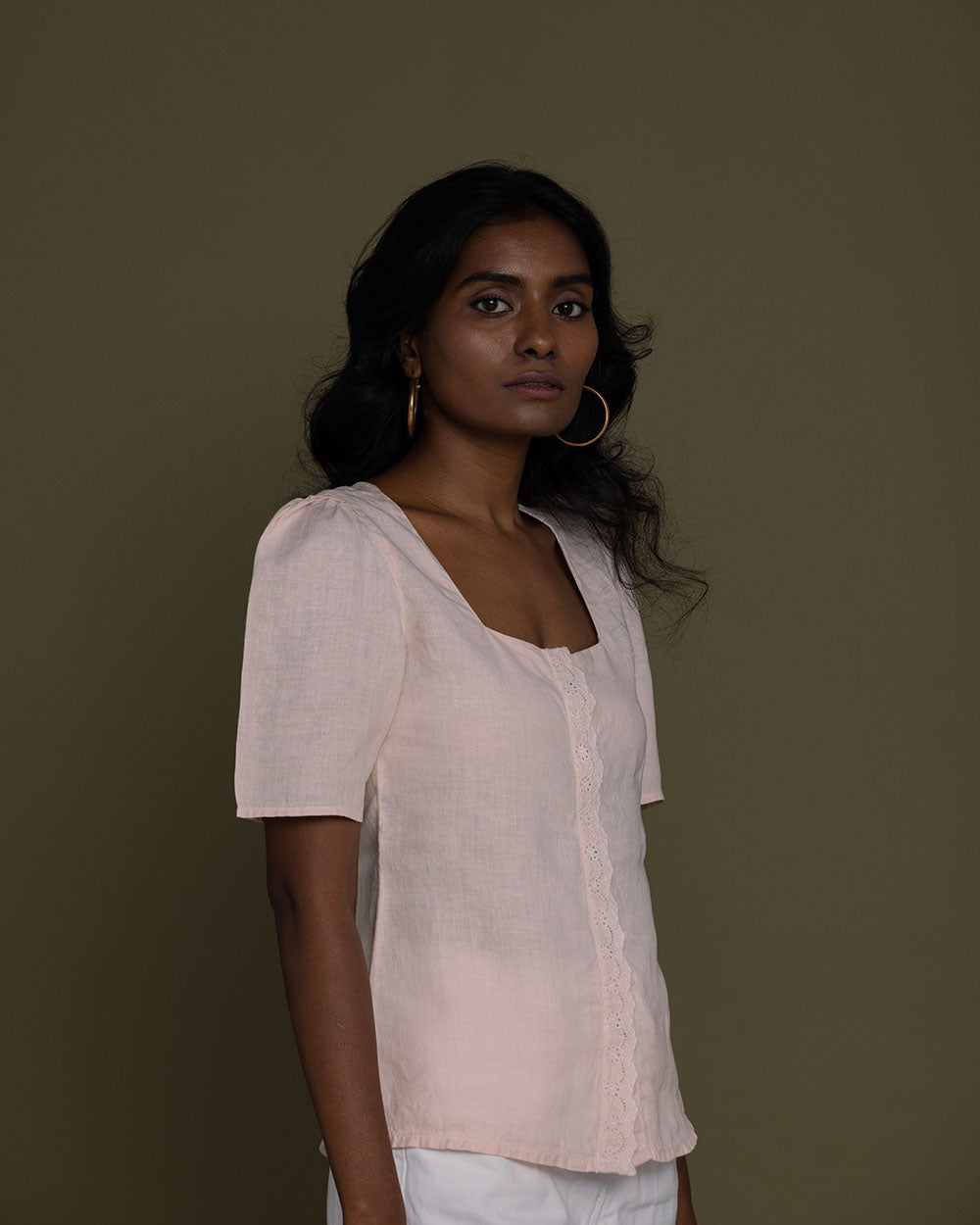 Cherry Chapstick Kisses Top - Ice Pink by Reistor with Hemp, Hemp by Reistor, Natural, Pink, Solids, Tops, Womenswear at Kamakhyaa for sustainable fashion