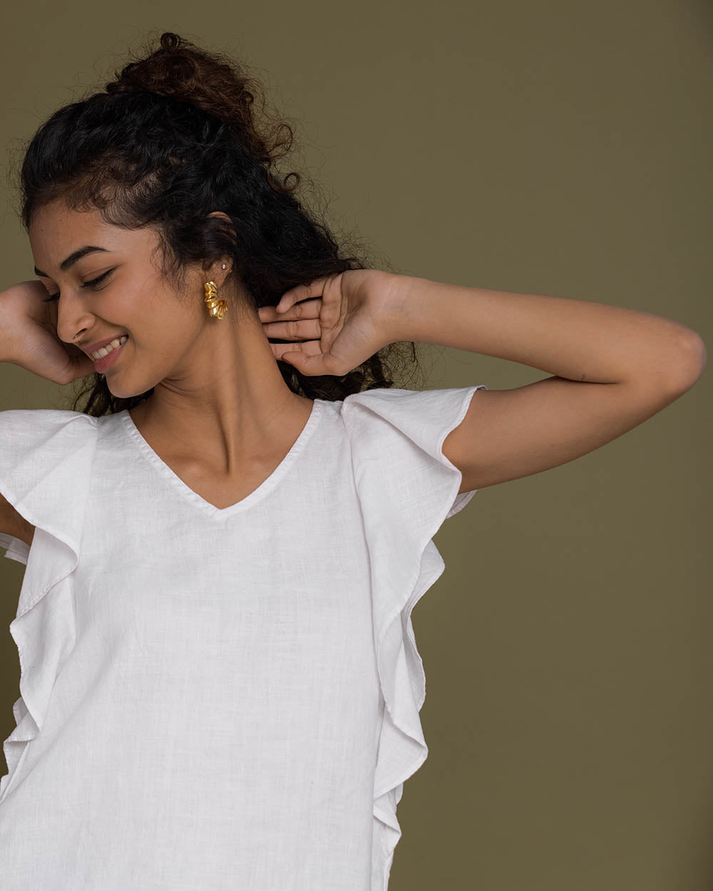 In The Summer Mood Top - Coconut White by Reistor with Casual Wear, Hemp, Hemp by Reistor, Natural, Office Wear, Relaxed Fit, Solids, Tops, White, Womenswear at Kamakhyaa for sustainable fashion