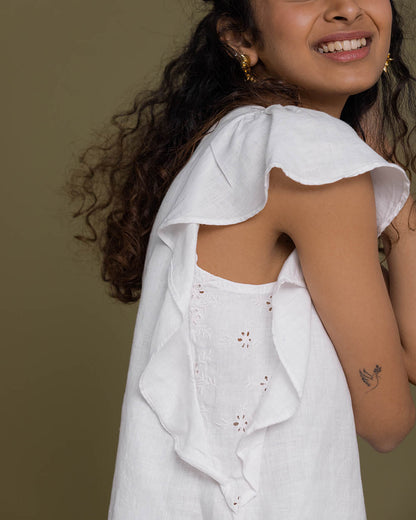 In The Summer Mood Top - Coconut White by Reistor with Casual Wear, Hemp, Hemp by Reistor, Natural, Office Wear, Relaxed Fit, Solids, Tops, White, Womenswear at Kamakhyaa for sustainable fashion