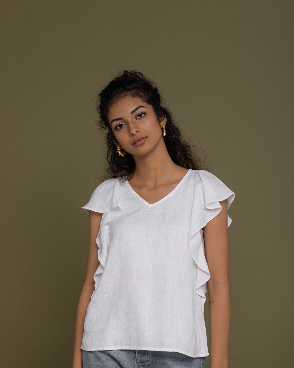 In The Summer Mood Top - Coconut White by Reistor with Casual Wear, Hemp, Hemp by Reistor, Natural, Office Wear, Relaxed Fit, Solids, Tops, White, Womenswear at Kamakhyaa for sustainable fashion