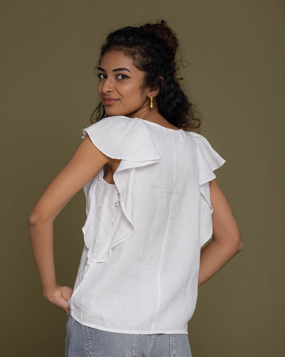 In The Summer Mood Top - Coconut White by Reistor with Casual Wear, Hemp, Hemp by Reistor, Natural, Office Wear, Relaxed Fit, Solids, Tops, White, Womenswear at Kamakhyaa for sustainable fashion