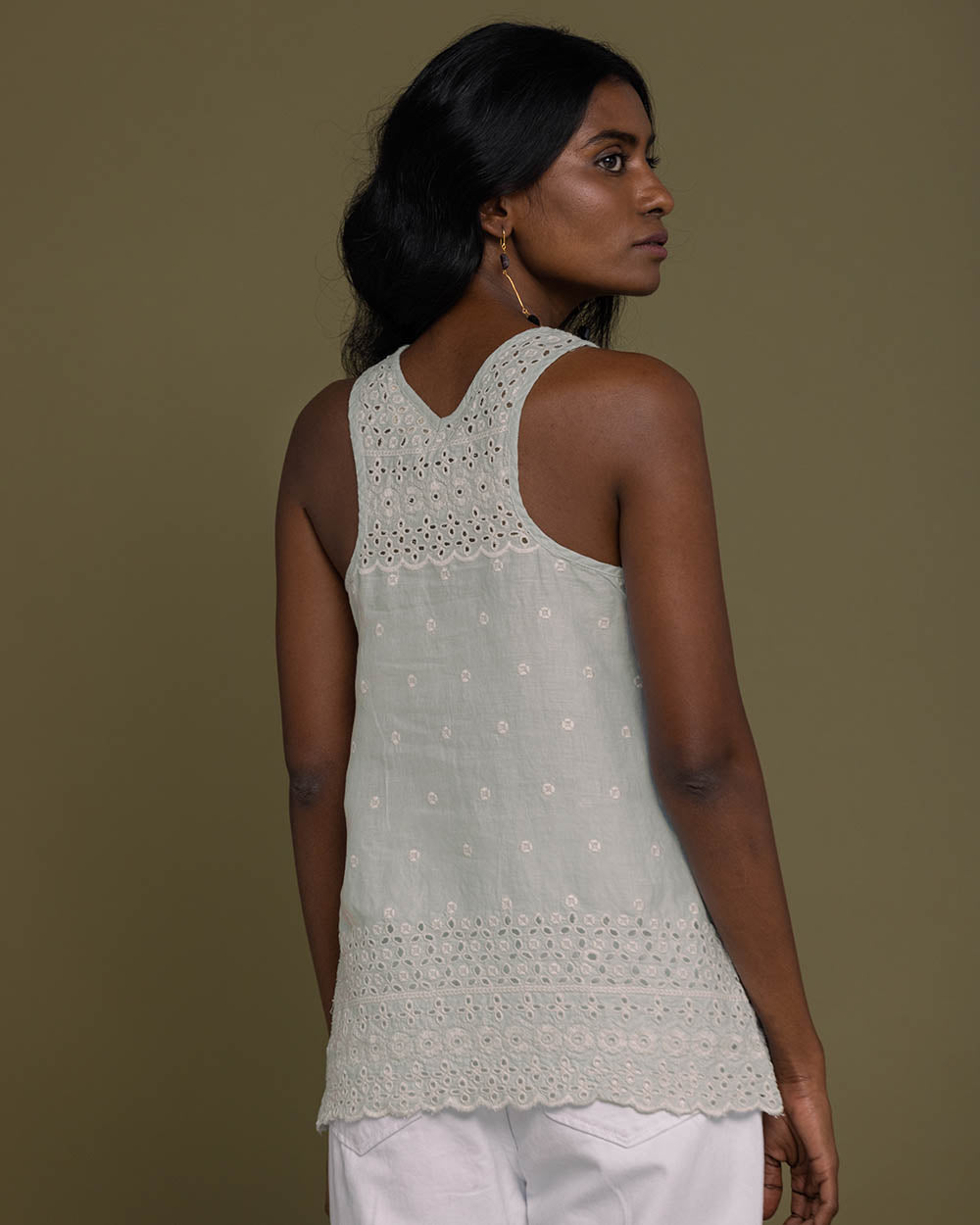 The Beach Shack Shirt - Sage Mint by Reistor with Casual Wear, Embroidered, Hemp, Hemp by Reistor, Natural, Pink, Solid Selfmade, Tops, Womenswear at Kamakhyaa for sustainable fashion