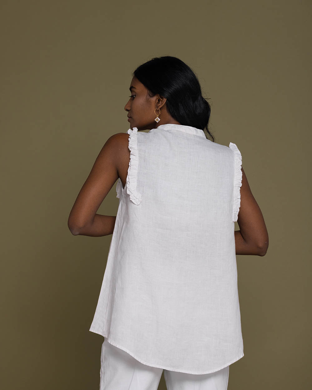 Wind In My Hair Shirt - Coconut White by Reistor with Casual Wear, Hemp, Hemp by Reistor, Natural, Sleeveless Tops, Solids, Tops, White, Womenswear at Kamakhyaa for sustainable fashion