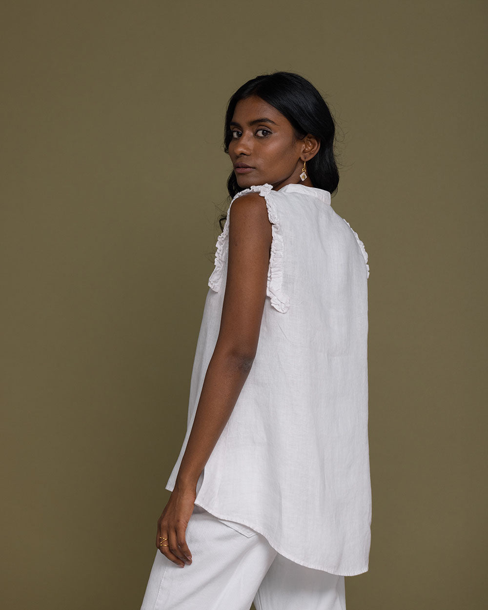 Wind In My Hair Shirt - Coconut White by Reistor with Casual Wear, Hemp, Hemp by Reistor, Natural, Sleeveless Tops, Solids, Tops, White, Womenswear at Kamakhyaa for sustainable fashion