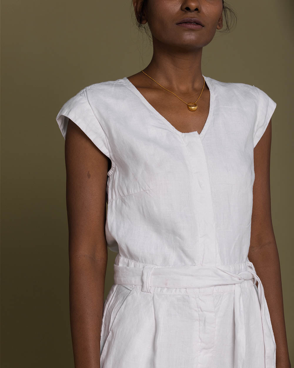 Evening Chai Jumpsuit - Coconut White by Reistor with Best Selling, Casual Wear, Hemp, Hemp by Reistor, Jumpsuits, Natural, Regular Fit, Solid Selfmade, Solids, White, Womenswear at Kamakhyaa for sustainable fashion