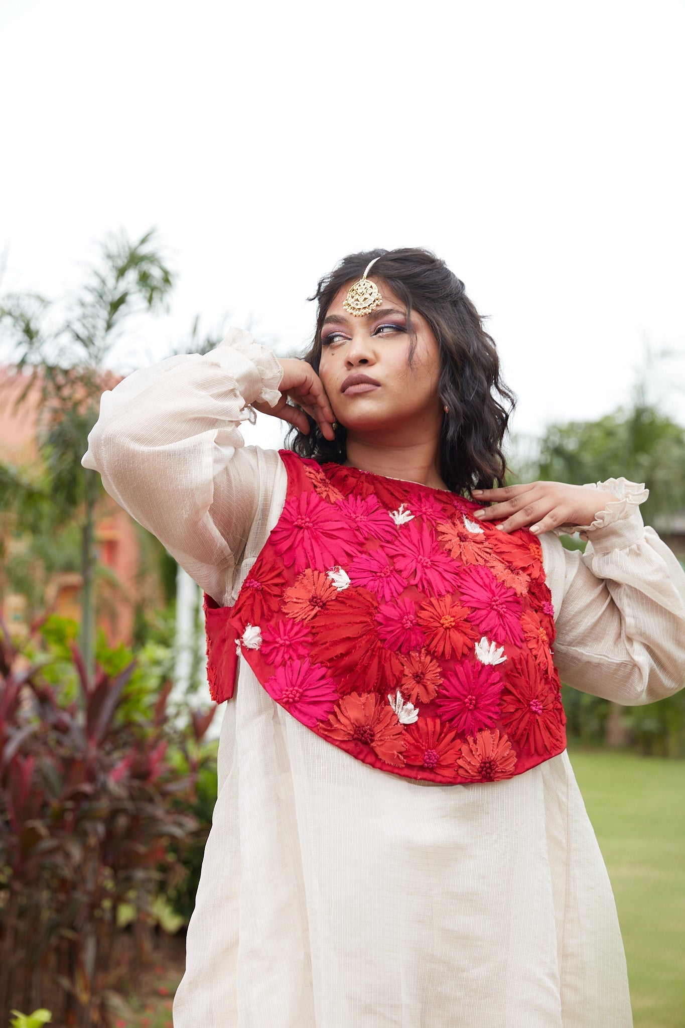 Multicolor Kurta Set by Chambray & Co. with Chambray & Co, Embroidered, Indian Wear, Kurta Pant Sets, Multicolor, Natural, Organza, Party Wear, Regular Fit, Riwayat, Womenswear at Kamakhyaa for sustainable fashion