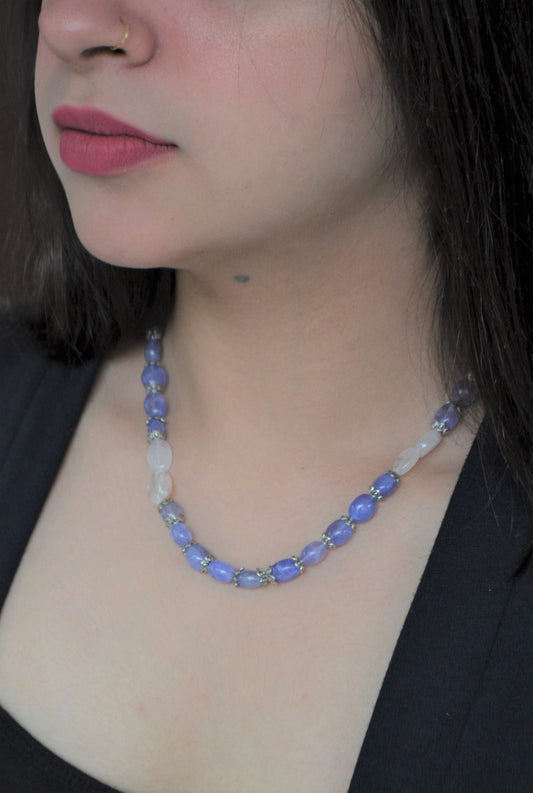 Violet quartz necklace with silver accents Neck Pieces Necklaces House Of Heer Kamakhyaa