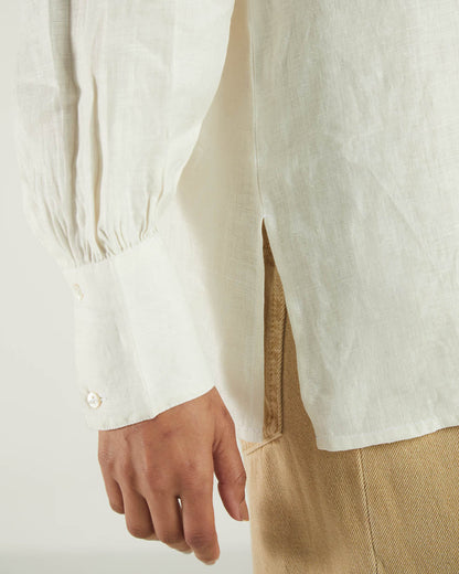 White Bemberg Shirt by Reistor with Bemberg, Hemp by Reistor, Natural, Office Wear, Shirts, Solids, Tops, White, Womenswear at Kamakhyaa for sustainable fashion