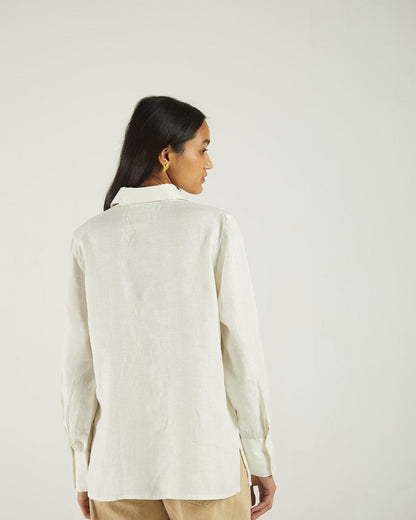 White Bemberg Shirt by Reistor with Bemberg, Hemp by Reistor, Natural, Office Wear, Shirts, Solids, Tops, White, Womenswear at Kamakhyaa for sustainable fashion