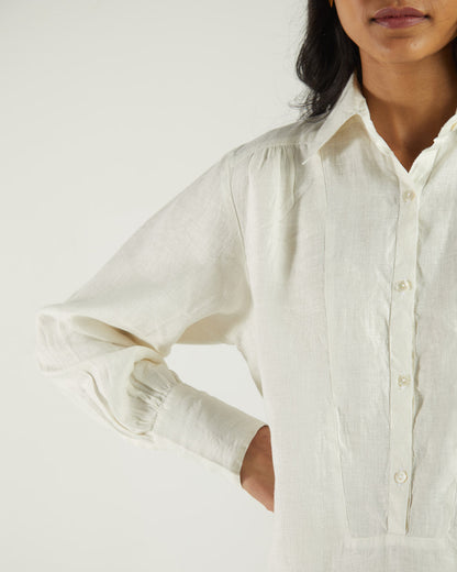 White Bemberg Shirt by Reistor with Bemberg, Hemp by Reistor, Natural, Office Wear, Shirts, Solids, Tops, White, Womenswear at Kamakhyaa for sustainable fashion