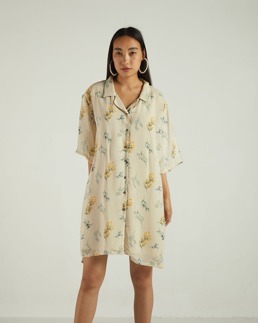 White Boxy Shirt Dress by Reistor with A Summer Situation by Reistor, Bemberg, Casual Wear, FB ADS JUNE, Natural, Shirt Dresses, Shirts, Womenswear at Kamakhyaa for sustainable fashion