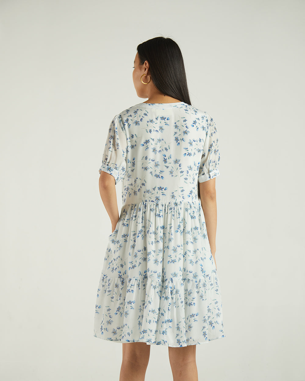 White Floral Dress by Reistor with A Summer Situation by Reistor, Bemberg, Blue, Casual Wear, FB ADS JUNE, Mini Dresses, Natural, Printed Selfsame, Prints, Womenswear at Kamakhyaa for sustainable fashion