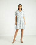 White Floral Dress by Reistor with A Summer Situation by Reistor, Bemberg, Blue, Casual Wear, FB ADS JUNE, Mini Dresses, Natural, Printed Selfsame, Prints, Womenswear at Kamakhyaa for sustainable fashion
