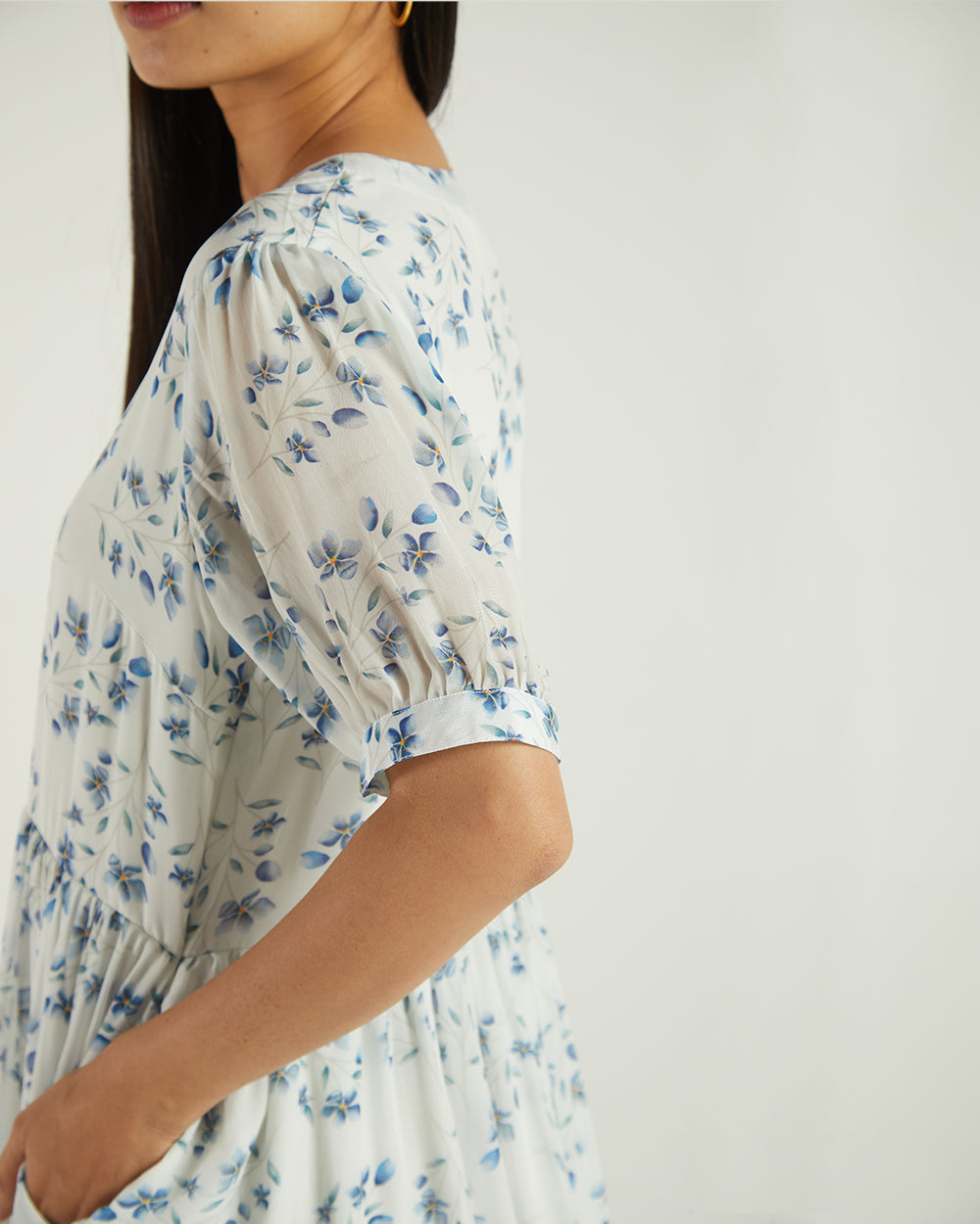 White Floral Dress by Reistor with A Summer Situation by Reistor, Bemberg, Blue, Casual Wear, FB ADS JUNE, Mini Dresses, Natural, Printed Selfsame, Prints, Womenswear at Kamakhyaa for sustainable fashion