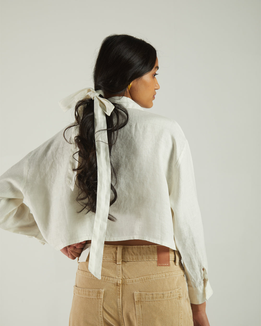 White Fullsleeve Shirt by Reistor with Bemberg, Casual Wear, Hemp by Reistor, Natural, Shirts, Solids, Tops, Womenswear at Kamakhyaa for sustainable fashion