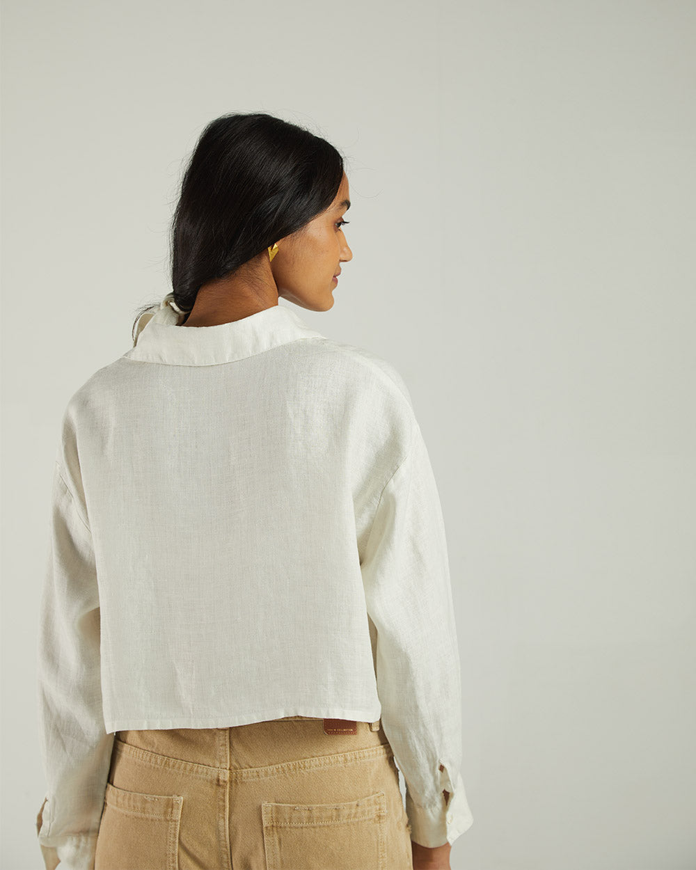 White Fullsleeve Shirt by Reistor with Bemberg, Casual Wear, Hemp by Reistor, Natural, Shirts, Solids, Tops, Womenswear at Kamakhyaa for sustainable fashion