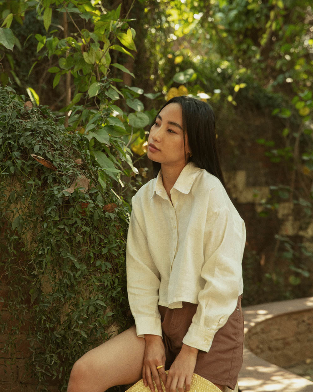 White Fullsleeve Shirt by Reistor with Bemberg, Casual Wear, Hemp by Reistor, Natural, Shirts, Solids, Tops, Womenswear at Kamakhyaa for sustainable fashion
