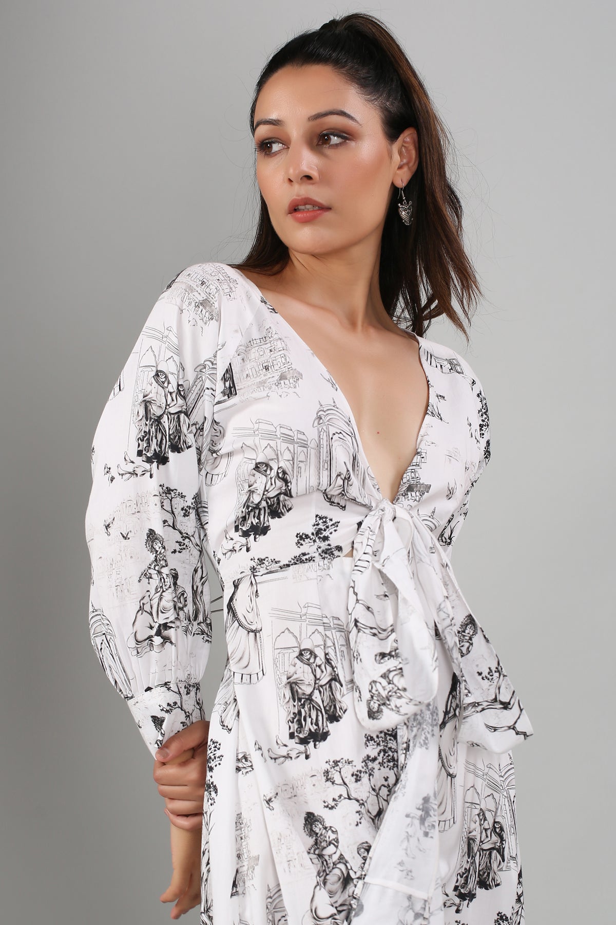 White Mini Dress by MOH-The Eternal Dhaga with Casual Wear, Cotton, Mini Dresses, Moh-The eternal Dhaga, Natural, Prints, Regular Fit, White, Womenswear at Kamakhyaa for sustainable fashion