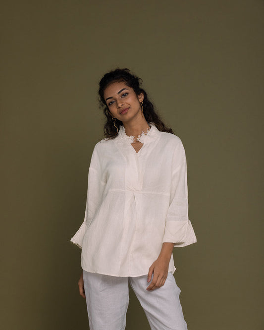 Women Are From Venus Shirt - Shell Off White by Reistor with Archived, Casual Wear, Hemp, Hemp by Reistor, Natural, Shirts, Solids, Tops, Tunic Tops, White, Womenswear at Kamakhyaa for sustainable fashion