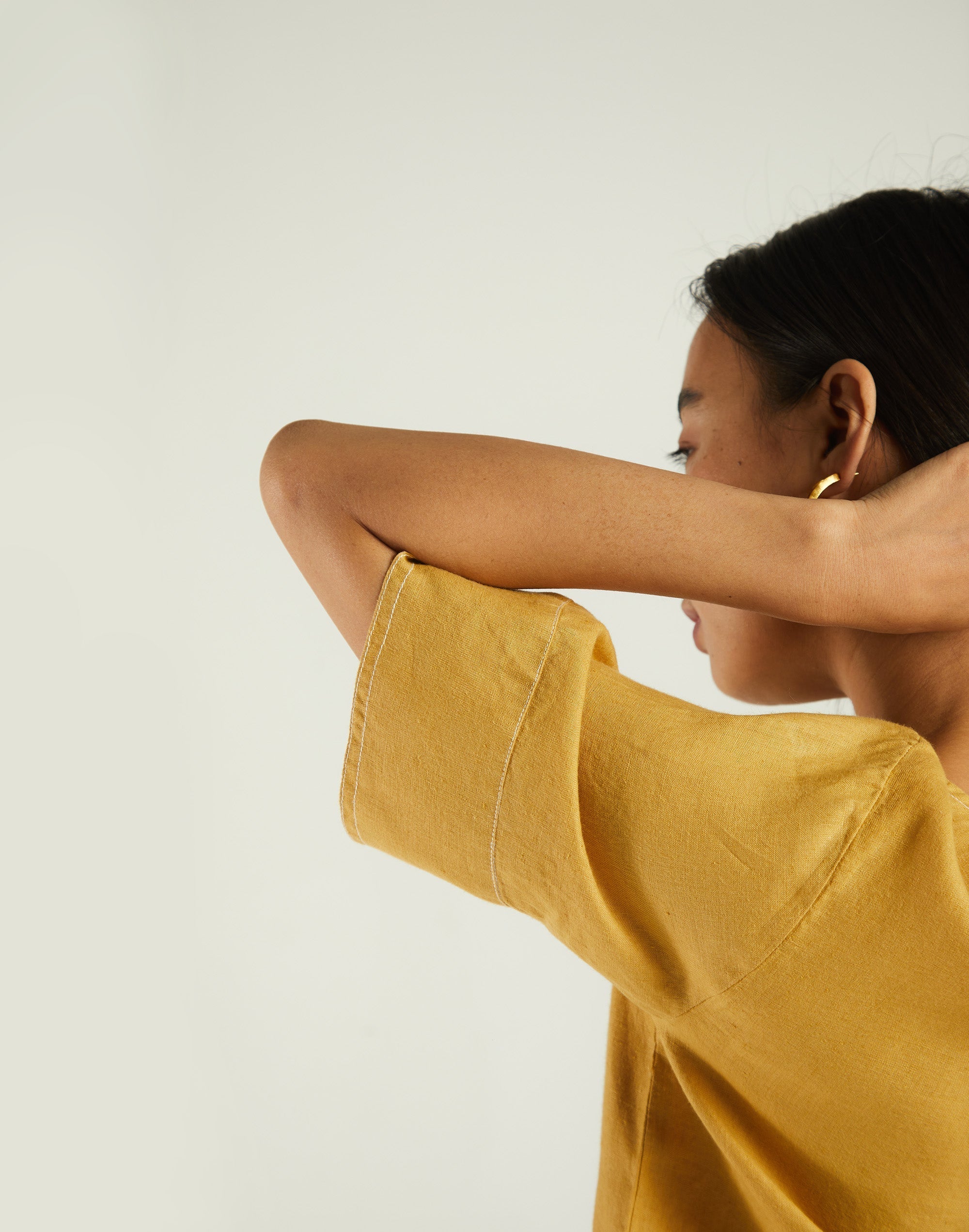 Yellow Boxy Crop Top by Reistor with Bemberg, Casual Wear, Crop Tops, Earth by Reistor, Natural, Solids, Tops, Womenswear, Yellow at Kamakhyaa for sustainable fashion