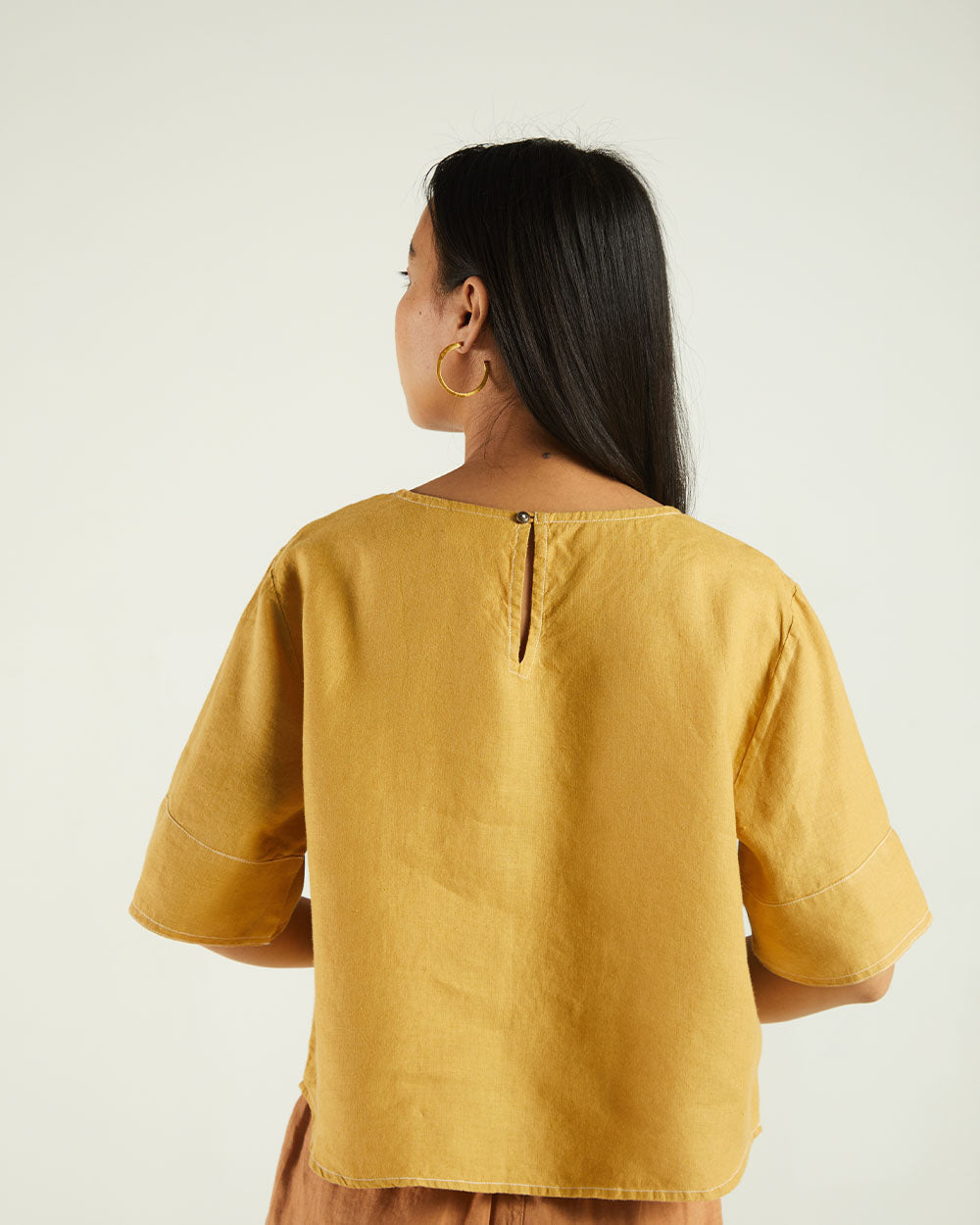 Yellow Boxy Crop Top by Reistor with Bemberg, Casual Wear, Crop Tops, Earth by Reistor, Natural, Solids, Tops, Womenswear, Yellow at Kamakhyaa for sustainable fashion