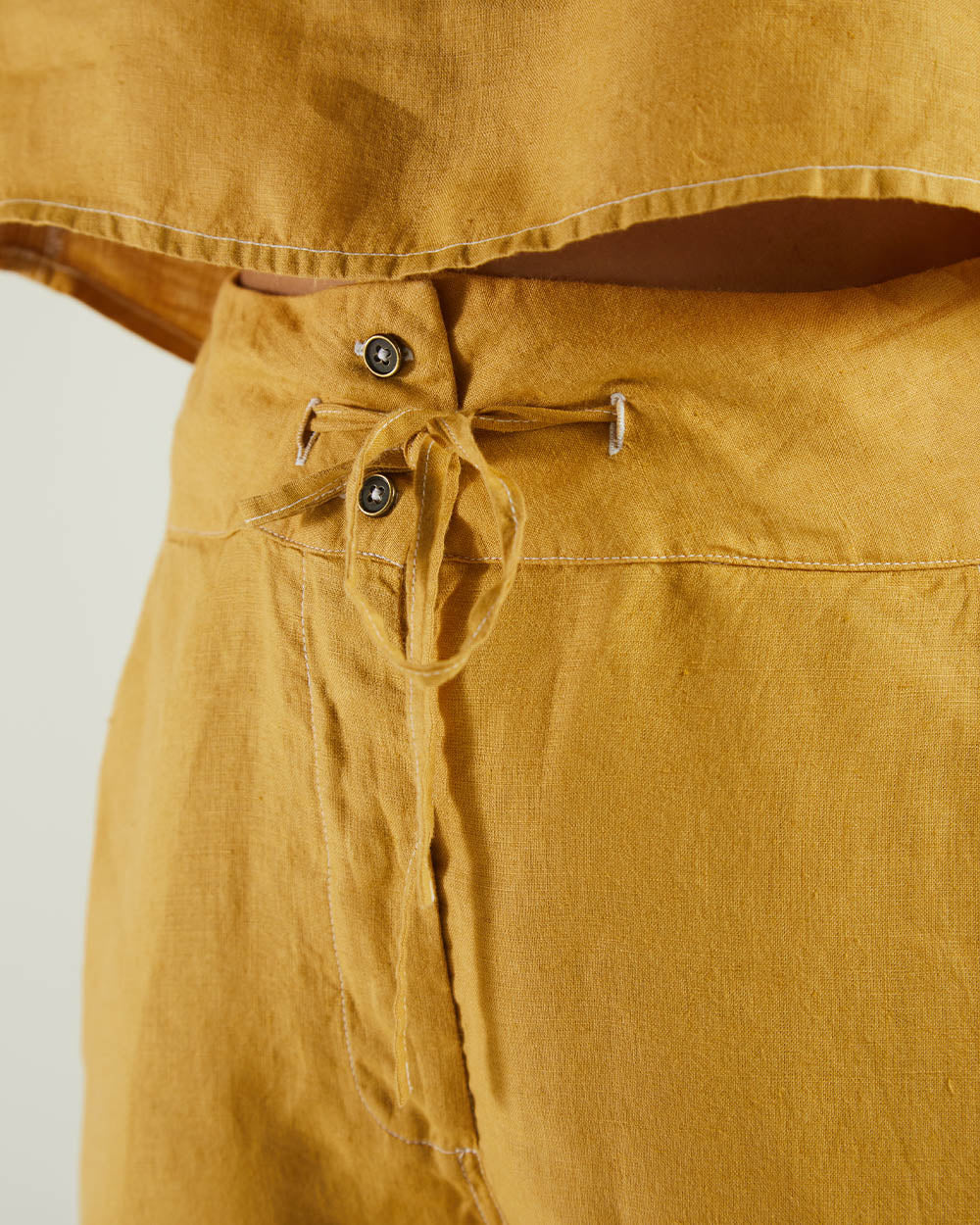 Yellow Fitted Shorts by Reistor with Bemberg, Casual Wear, Earth by Reistor, Hemp, Natural, Shorts, Solids, Womenswear, Yellow at Kamakhyaa for sustainable fashion