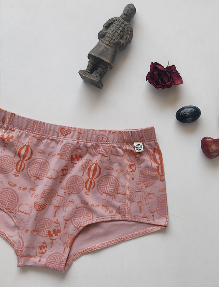 Pink Organic Printed Boy Shorts by Wear Equal with Boyshorts, Brown, Casual Wear, Cotton, Less than $50, lingerie, Natural, panties, Pink, Prints, Products less than $25, Regular Fit, Womenswear at Kamakhyaa for sustainable fashion