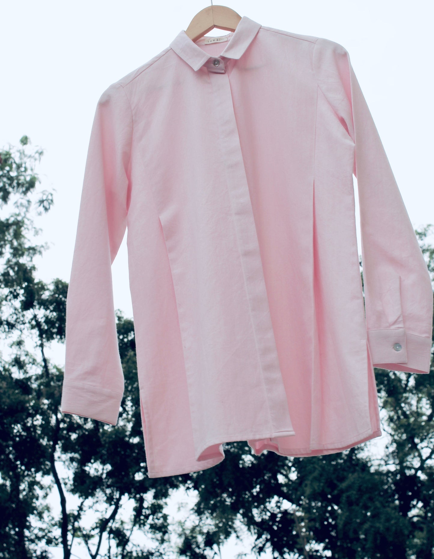 Pink Sora Shirt by Itya with Hand Spun Cotton, Handwoven cotton, Natural, Office Wear, Pastel Perfect, Pastel Perfect by Itya, Pink, Plant Dye, Relaxed Fit, Shirts, Solids, SS22, Tops, Womenswear at Kamakhyaa for sustainable fashion