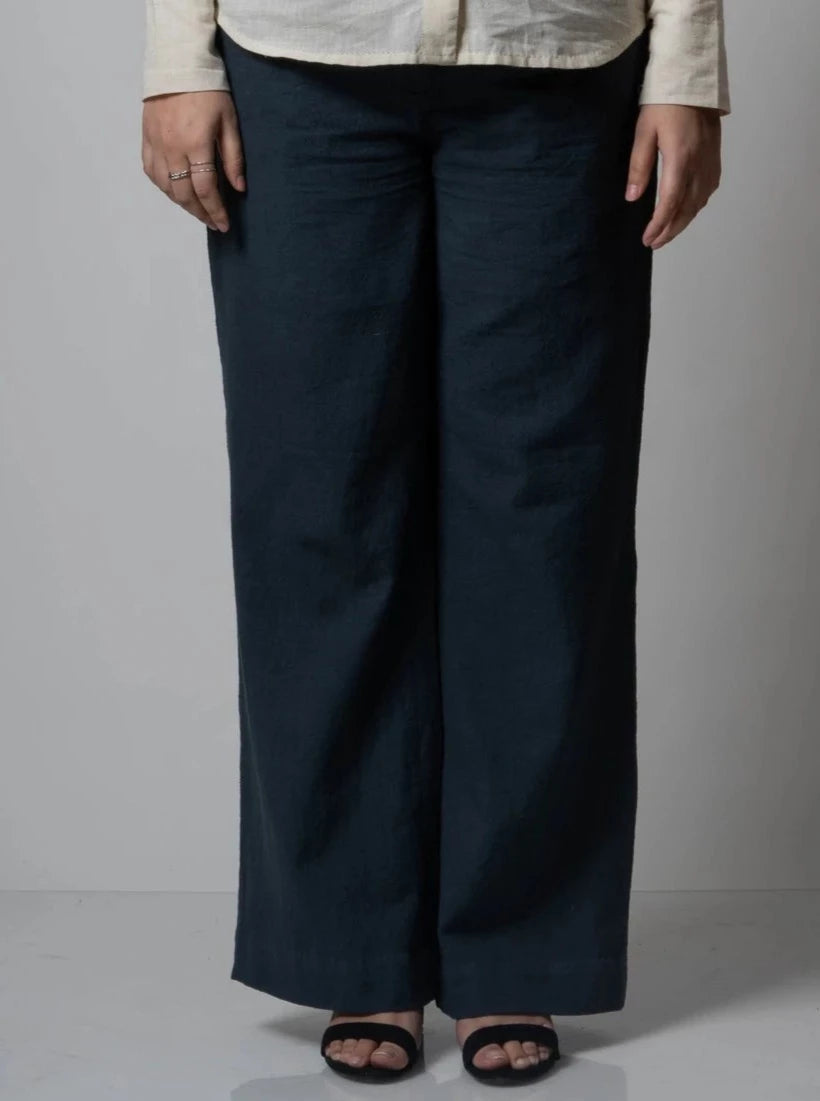 Charcoal Grey Cotton Pants at Kamakhyaa by Lafaani. This item is Black, Casual Wear, Cotton, Grey, Natural, Pants, Regular Fit, Solids, Womenswear
