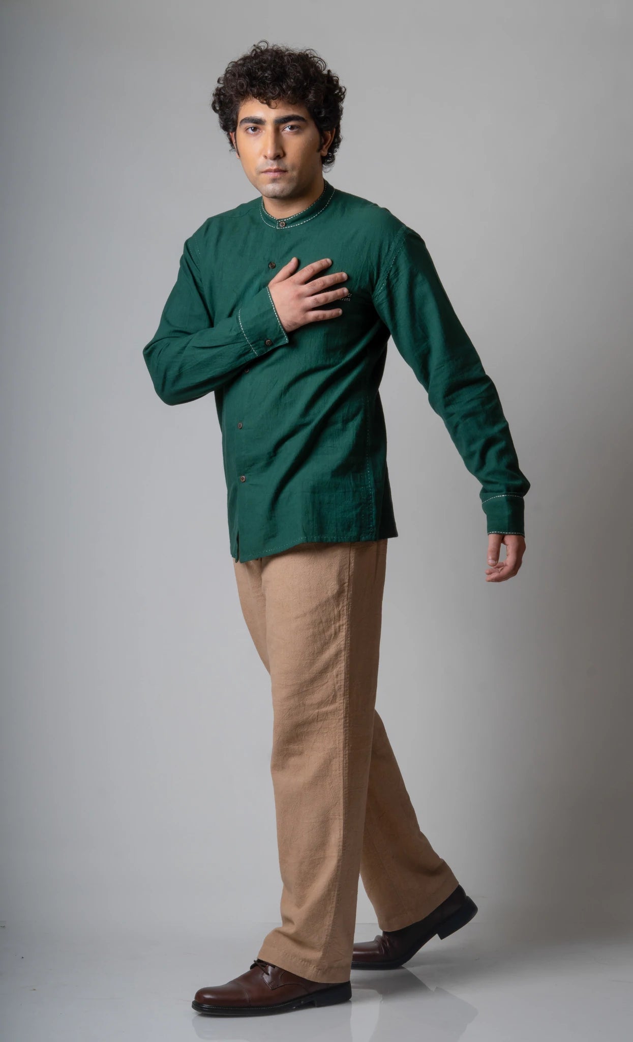 Beige Cotton Pants by Lafaani with Beige, Bottoms, Casual Wear, Cotton, For Him, Mens Bottom, Menswear, Natural, Pants, Regular Fit, Solids, The Way You Look by Lafaani at Kamakhyaa for sustainable fashion