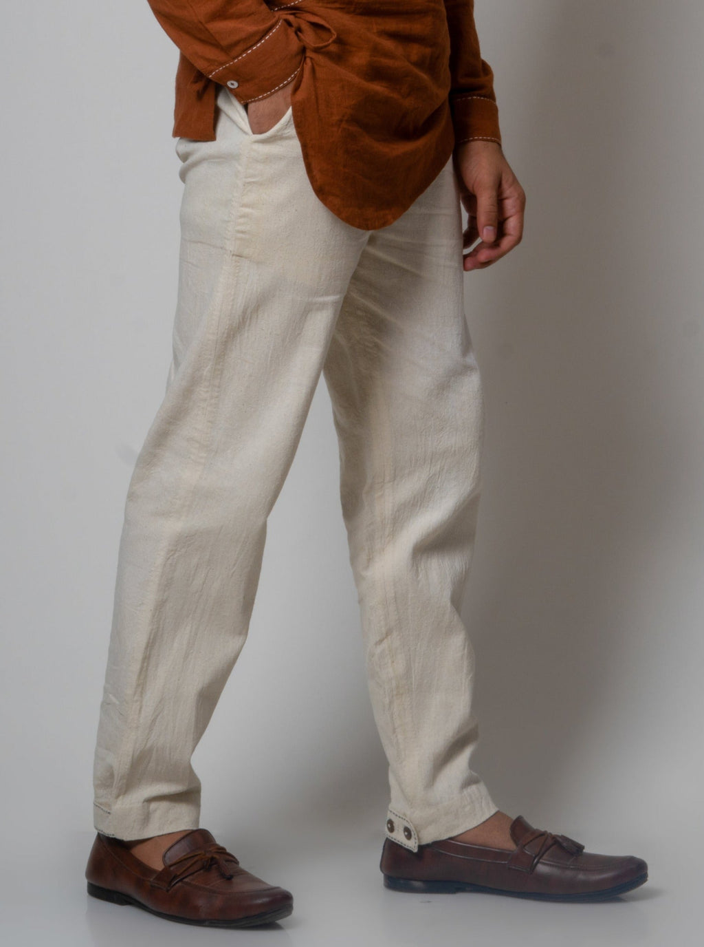 White Pants- Mens by Lafaani with Bottoms, Casual Wear, Cotton, For Him, Mens Bottom, Menswear, Natural, Pants, Regular Fit, Solids, The Way You Look by Lafaani, White at Kamakhyaa for sustainable fashion