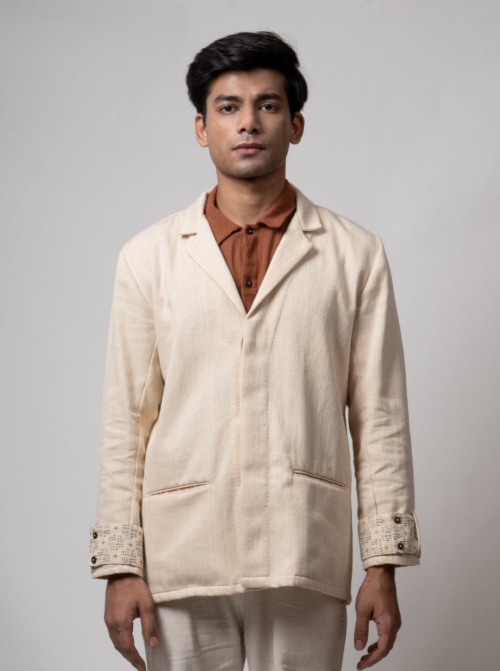 White Jacket by Lafaani with Casual Wear, Cotton, For Him, For Siblings, Jackets, Mens Overlay, Menswear, Natural, Regular Fit, Solids, The Way You Look by Lafaani, White at Kamakhyaa for sustainable fashion