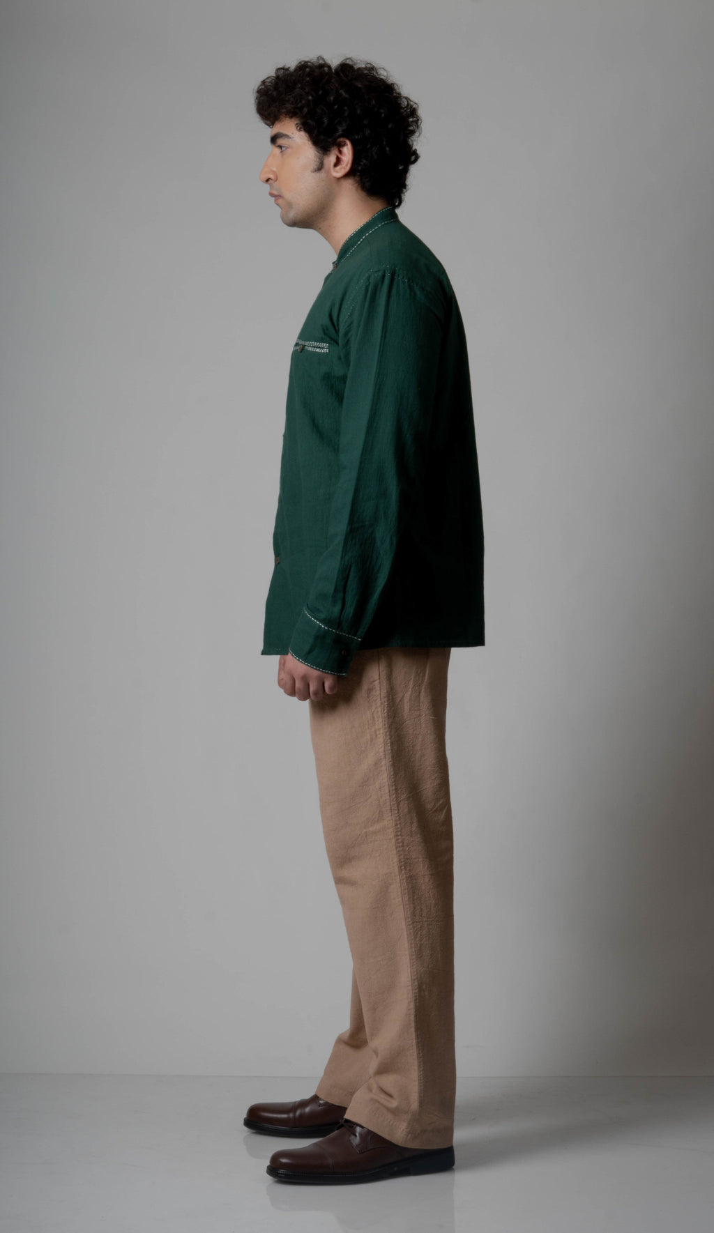 Green Cotton Shirt by Lafaani with Casual Wear, Cotton, For Him, Green, Menswear, Natural, Regular Fit, Shirts, Solids, The Way You Look by Lafaani, Tops at Kamakhyaa for sustainable fashion