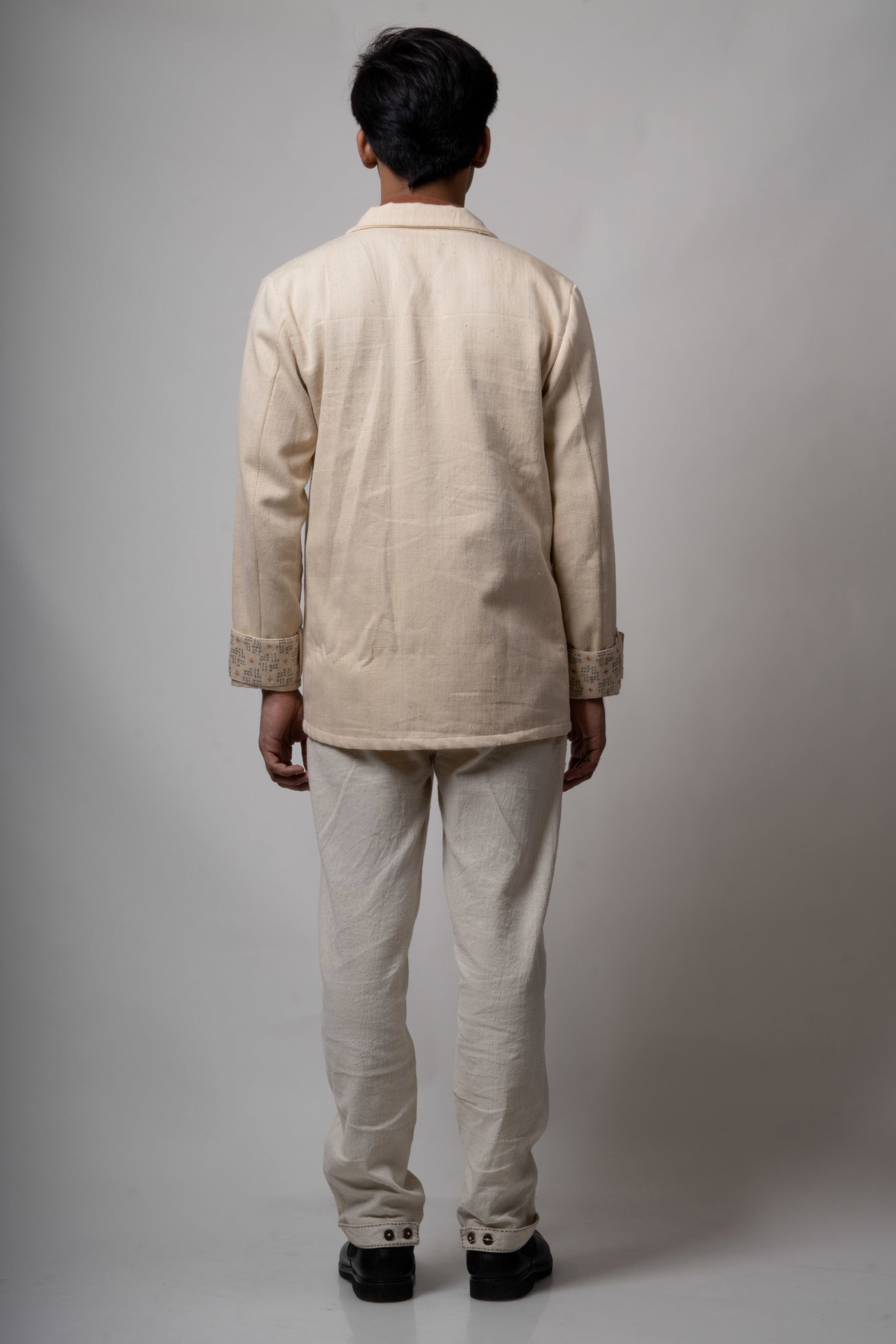 White Jacket by Lafaani with Casual Wear, Cotton, For Him, For Siblings, Jackets, Mens Overlay, Menswear, Natural, Regular Fit, Solids, The Way You Look by Lafaani, White at Kamakhyaa for sustainable fashion